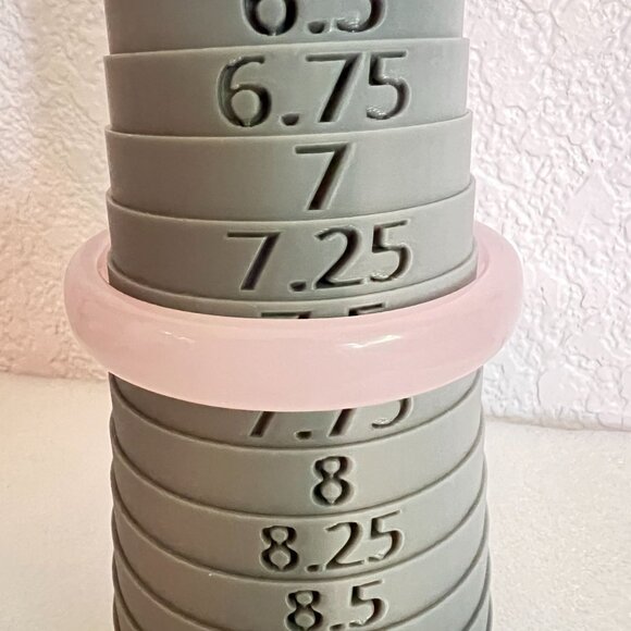 Soft Pink Translucent Rose Quartz Bangle Bracelet Even Color Smooth & Uniform - Picture 8 of 8